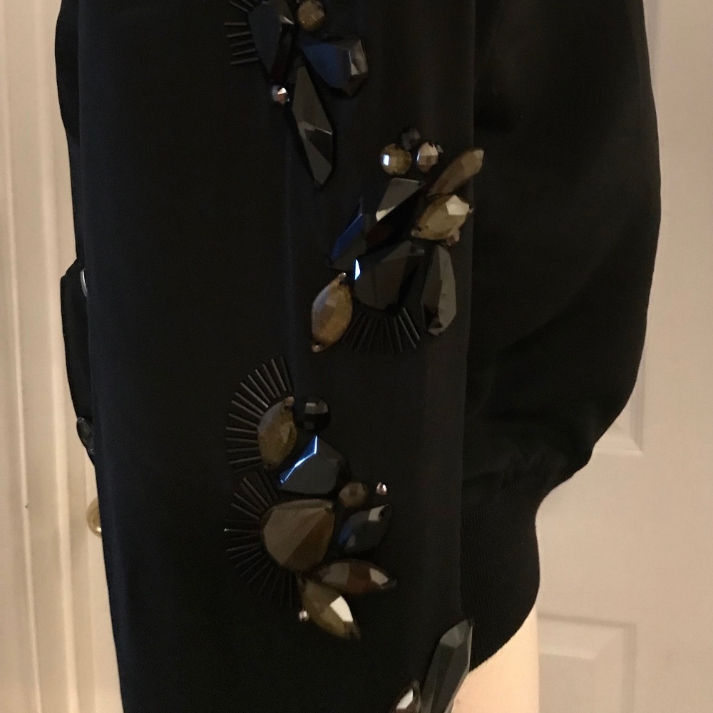 J.CREW COLLECTION SEQUIN-SLEEVE BOMBER JACKET S - Picture 5 of 8